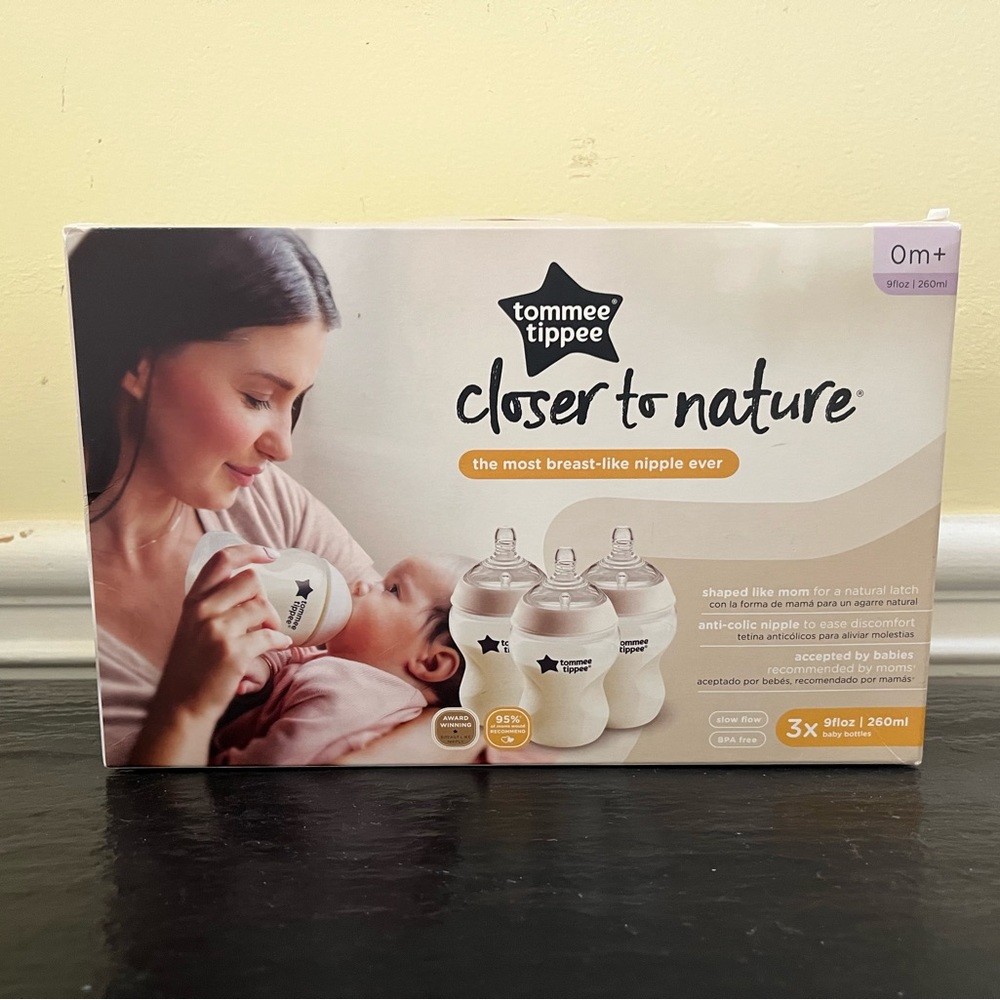 Tommee Tippee 0m+ Closer to Nature Baby Anti-Colic Bottles 3 Pack 9 oz BPA free